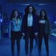 Sarah Jeffery (left), Madeleine Mantock, Rupert Evans, Melonie Diaz in Charmed